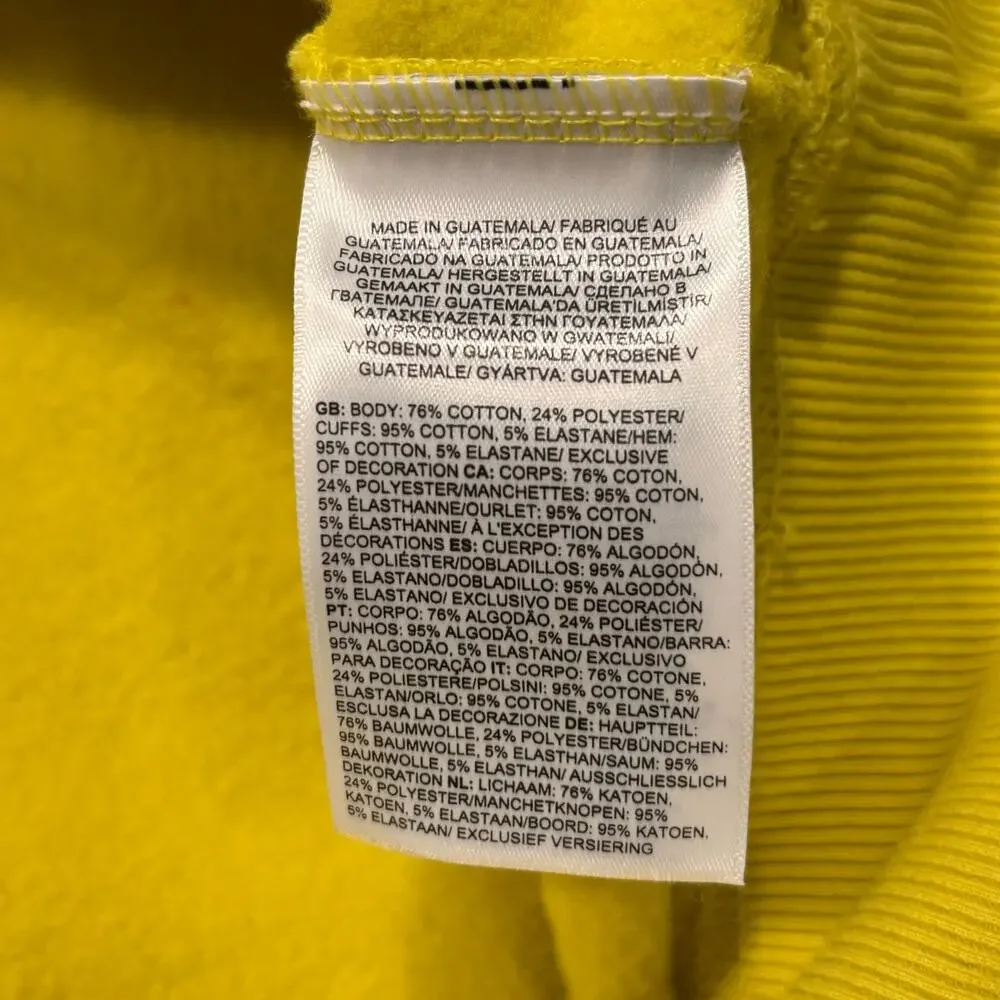 The North Face Acid Yellow Neon Box Logo Heavyweight Relaxed Fit Hoodie Mens XL